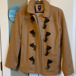 Camel Gap wool blend pea coat